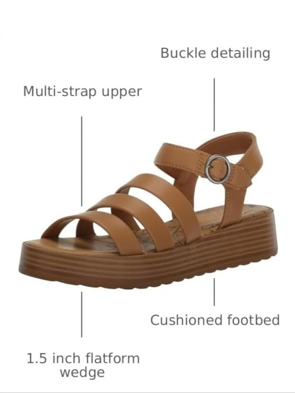 π NWOT Blowfish Malibu Jaylen-k multi-strap platform sandal In "bee honey" - Picture 2 of 6